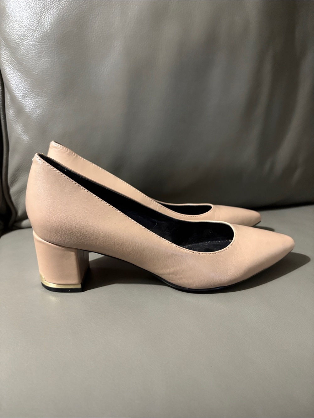 Calvin Klein Beige Pointed-Toe Pumps - Picture 4 of 7